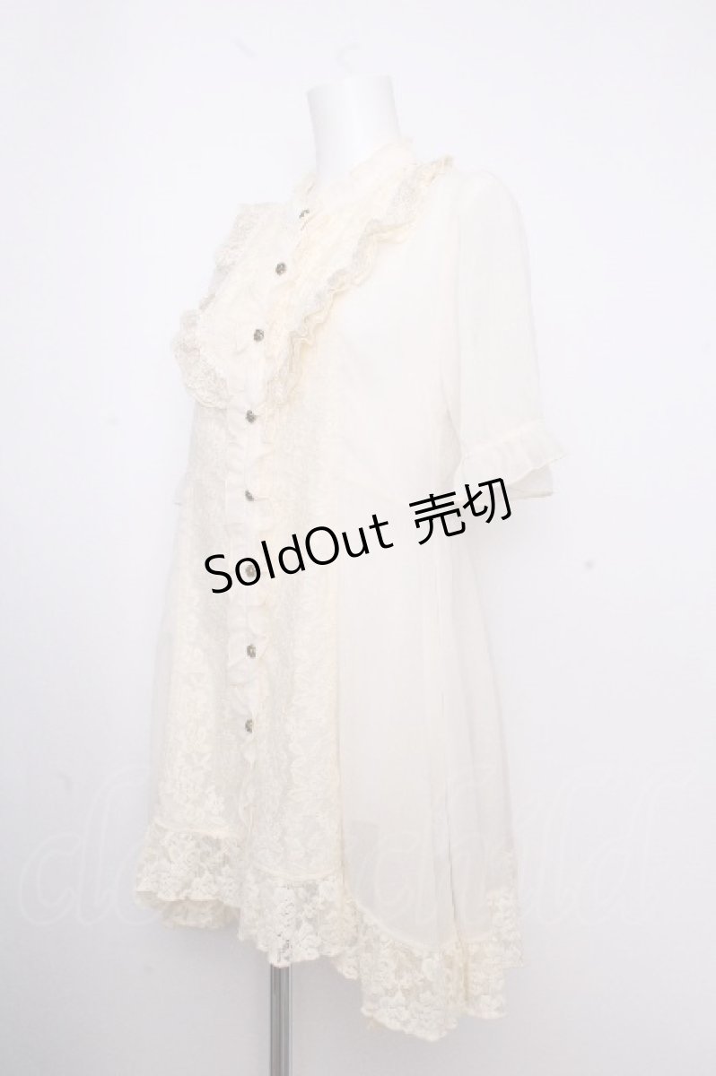 画像2: axes femme / バラレースチュニックブラウス  オフ S-26-09-14-018-AX-BL-HR-ZS (2)