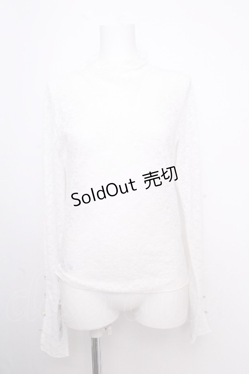 画像1: axes femme / プチローズレーストップス  白 S-26-09-14-021-AX-TO-HR-ZS (1)