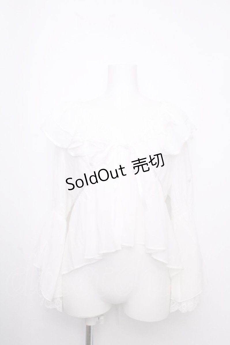 画像1: axes femme / レース袖フリルボレロ  白 S-26-09-14-022-AX-TO-HR-ZS (1)