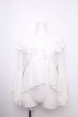 画像1: axes femme / レース袖フリルボレロ  白 S-26-09-14-022-AX-TO-HR-ZS (1)