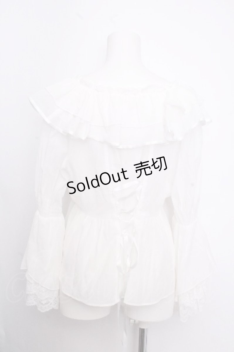 画像3: axes femme / レース袖フリルボレロ  白 S-26-09-14-022-AX-TO-HR-ZS (3)