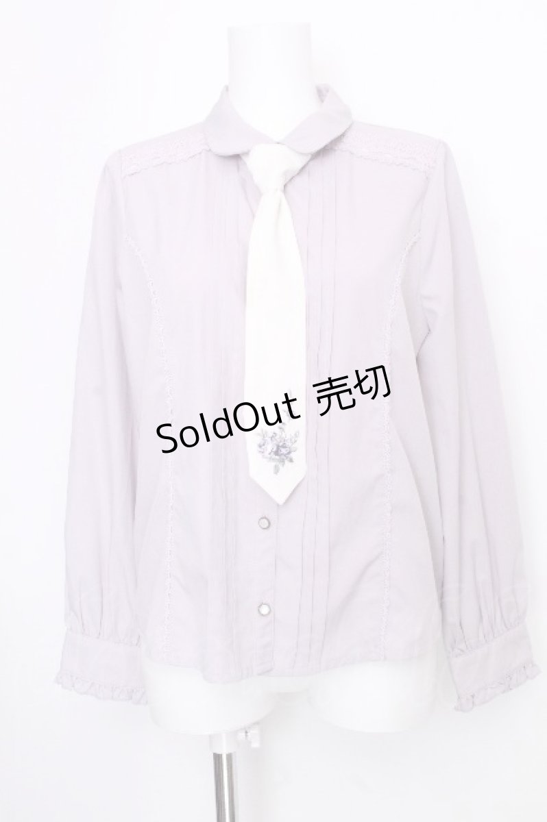 画像1: axes femme / ネクタイ付ブラウス  ラベンダー S-26-09-15-031-AX-BL-HR-ZS (1)