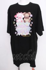 画像1: BABY,THE STARS SHINE BRIGHT / くみゃちゃんのStarry Cake柄 Big Tシャツ  黒 S-26-09-15-034-BA-OP-HR-ZS (1)