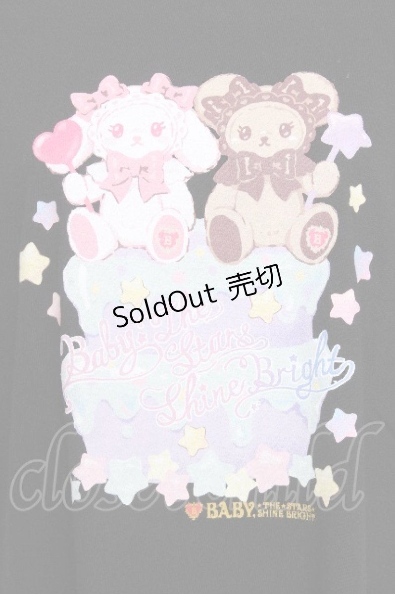 画像3: BABY,THE STARS SHINE BRIGHT / くみゃちゃんのStarry Cake柄 Big Tシャツ  黒 S-26-09-15-034-BA-OP-HR-ZS (3)