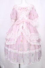 画像1: BABY,THE STARS SHINE BRIGHT / Innocent Opal Bouquet Princess ワンピース  ピンク S-26-09-15-038-BA-OP-HR-ZS (1)