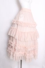 画像2: axes femme / フリルチュールティアードスカート  ピンク S-26-09-15-052-AX-SK-HR-ZS (2)