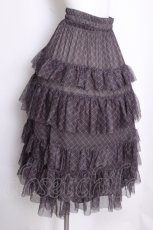 画像2: axes femme / ペチ付きフリルチュールスカート  グレー S-26-09-15-058-AX-SK-HR-ZS (2)