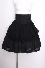 画像1: BPN / シフォンエプロン風フリルスカート  黒 S-26-09-15-060-GO-SK-HR-ZS (1)