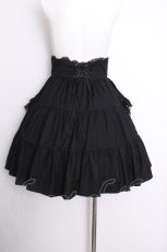 画像3: BPN / シフォンエプロン風フリルスカート  黒 S-26-09-15-060-GO-SK-HR-ZS (3)