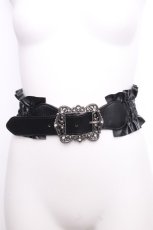 画像1: axes femme / クラシカルバックルゴムベルト  黒 S-26-09-15-019-AX-AC-HR-ZS (1)