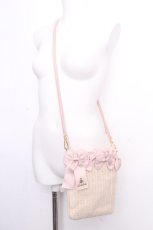 画像1: m petit by misako / NINAS コラボストローポシェット  ベージュｘピンク S-26-09-15-020-LO-BG-HR-ZS (1)