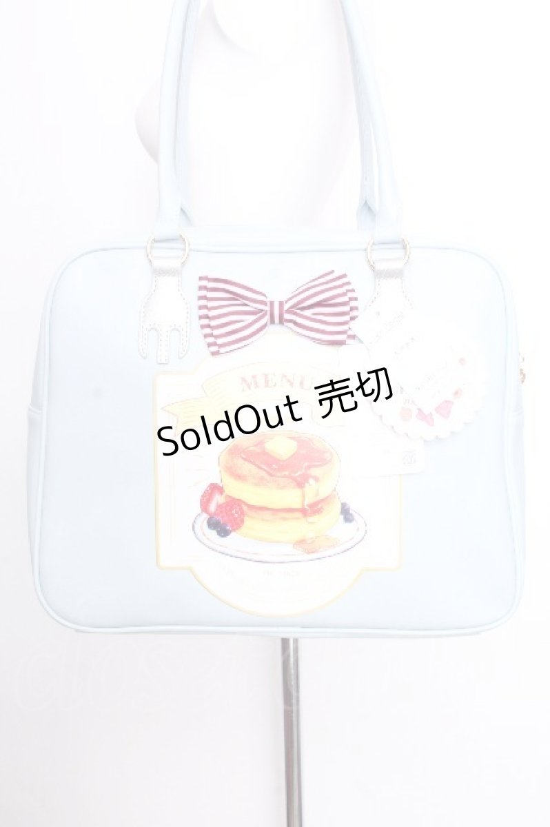 画像2: majoretty / 五月アイ/THE DINER　ホットケーキボストンバッグ  サックス S-26-09-15-024-LO-BG-HR-ZS (2)