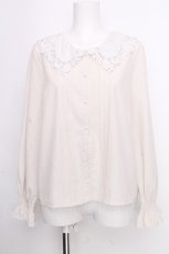 画像1: axes femme / レースカラーブラウス  オフ S-26-09-15-026-AX-BL-HR-ZS (1)