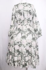 画像2: axes femme / ブルームフラワー柄ワンピース  グリーン S-26-09-16-040-AX-OP-HR-ZS (2)