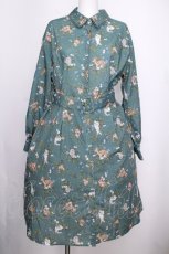 画像1: axes femme POETIQUE / フォレストシャツワンピース  グリーン S-26-09-16-041-AX-OP-HR-ZS (1)
