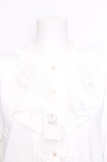 画像4: axes femme / ピンタック使フリルブラウス  白 S-26-09-16-006-AX-BL-HR-ZS (4)