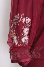 画像4: axes femme / コスモス刺繍ボリューム袖プルオーバー  ワイン S-26-09-16-018-AX-TO-HR-ZS (4)