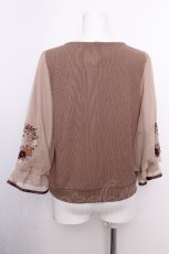 画像2: axes femme / コスモス刺繍ボリューム袖プルオーバー  ブラウン S-26-09-16-019-AX-TO-HR-ZS (2)