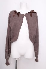 画像1: m petit by misako / AM*リボンニットボレロ M ブラウン S-26-09-16-020-LO-TO-HR-ZS (1)