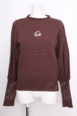 画像1: axes femme / ロゴ刺繍ボリューム袖ニット  ブラウン S-26-09-16-022-AX-TO-HR-ZS (1)