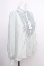 画像3: axes femme / チュールフリルハイネックブラウス  ミント S-26-09-16-023-AX-BL-HR-ZS (3)