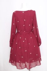 画像2: an another angelus / バラ刺繍ワンピース  エンジ S-26-09-17-037-CA-OP-HR-ZS (2)