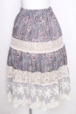 画像1: axes femme / ペイズリー×花柄ロングスカート  黒 S-26-09-17-049-AX-SK-AS-ZS (1)