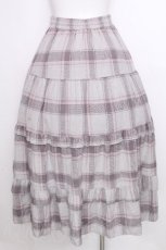 画像2: axes femme / チェックティアードスカート  グレー S-26-09-17-054-AX-SK-HR-ZS (2)