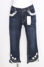 画像1: axes femme / ローズレースデニムパンツ  青 S-26-09-17-058-AX-PA-AS-ZS (1)