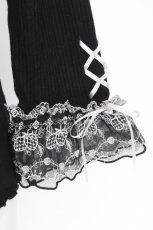 画像3: axes femme / 苺チュールレース七分袖プルオーバー  黒 S-26-09-17-020-AX-TO-HR-ZS (3)