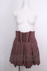 画像1: axes femme / ラメチェックハイウエストキュロット  ワイン S-26-09-18-054-AX-PA-HR-ZS (1)