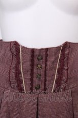 画像4: axes femme / ラメチェックハイウエストキュロット  ワイン S-26-09-18-054-AX-PA-HR-ZS (4)