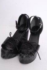 画像1: EATME / レースアップオープントゥサンダル S 黒 S-26-09-18-013-LO-SH-HR-ZS (1)