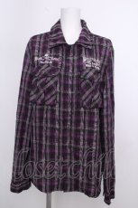 画像1: PUNK / チェックシャツ  紫 S-26-09-18-029-PU-BL-AS-ZS (1)