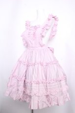 画像4: Chalmiere / コットンフリルエプロン  ピンク S-26-09-21-047-AX-ZA-AS-ZS (4)
