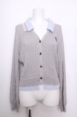 画像1: axes femme / バイカラーニットポロカーディガン  グレーｘサックス S-26-09-21-020-AX-TO-HR-ZS (1)