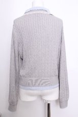 画像4: axes femme / バイカラーニットポロカーディガン  グレーｘサックス S-26-09-21-020-AX-TO-HR-ZS (4)