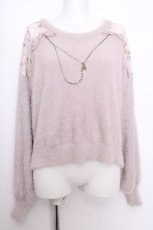 画像1: axes femme / ネックレス付きフェザーニットプルオーバー  ピンク S-26-09-21-022-AX-TO-AS-ZS (1)