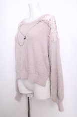 画像3: axes femme / ネックレス付きフェザーニットプルオーバー  ピンク S-26-09-21-022-AX-TO-AS-ZS (3)