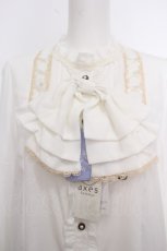 画像5: axes femme kawaii / リボンブローチ付姫袖ブラウス  白 S-26-09-22-002-AX-BL-HR-ZS (5)