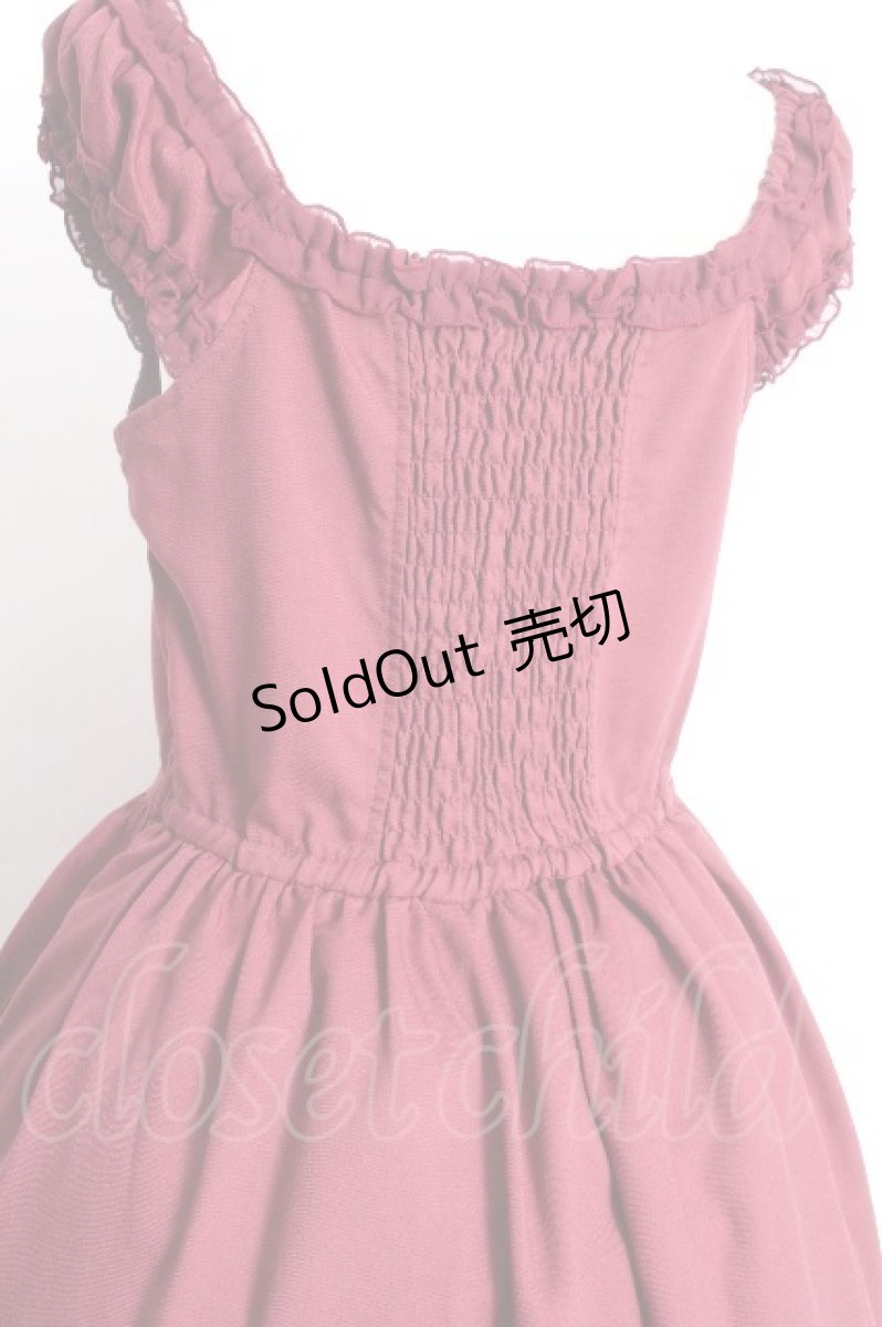 画像5: axes femme POETIQUE / フロントダブルリボンワンピース  ワイン S-26-09-22-020-AX-OP-HR-ZS (5)