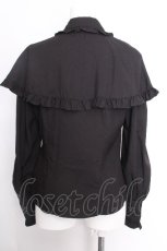 画像3: axes femme kawaii / 刺繍入りケープ付2wayブラウス  黒 S-26-09-22-010-AX-BL-HR-ZS (3)