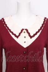 画像3: axes femme / ブローチ付きレイヤードプルオーバー  ワイン S-26-09-23-023-AX-TO-AS-ZS (3)