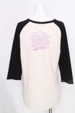 画像2: LISTEN FLAVOR / ネオンロゴプリントラグランカットソー  黒ｘ白 S-26-09-23-026-PU-TS-HR-ZS (2)