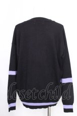 画像2: NieR Clothing / バイカラーニットカーディガン  黒ｘラベンダー S-26-09-23-028-PU-TO-HR-ZS (2)