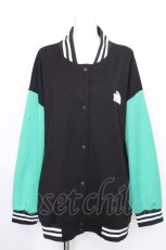 画像1: NieR Clothing / サガラ刺 STADIUM JUMPER【シエル】ジャンパー  黒ｘグリーン S-26-09-23-033-PU-JA-HR-ZS (1)