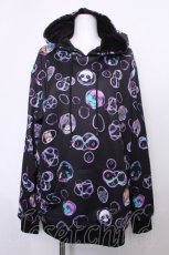 画像1: NieR Clothing / CHARACTER BUBBLE 内側超ふわもこパーカー  黒 S-26-09-25-035-PU-TO-HR-ZS (1)