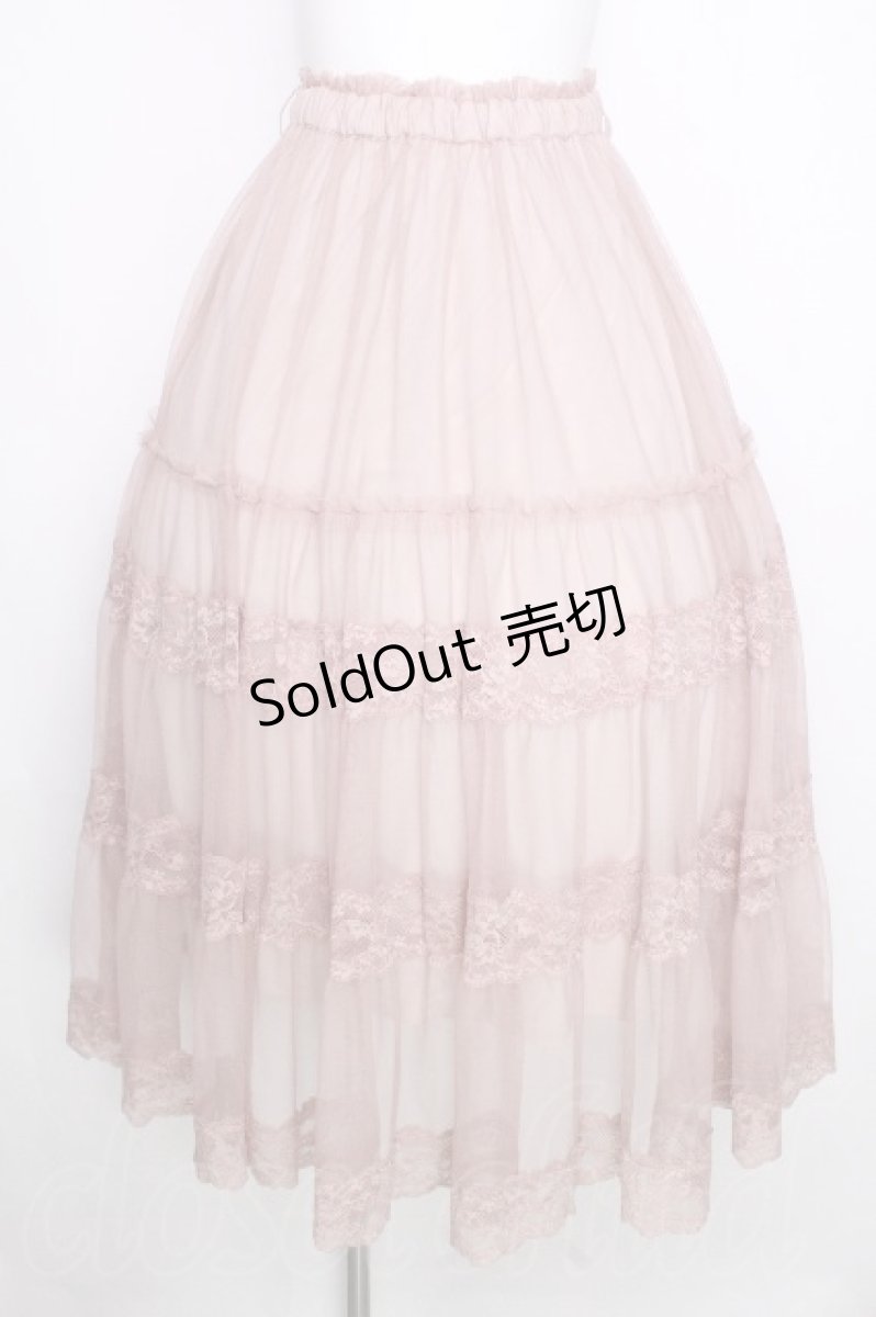 画像1: an another angelus / レース切替チュールティアードスカート  ピンク S-26-09-25-046-CA-SK-HR-ZS (1)