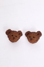 画像1: Q-pot. / テディベアノカオピアス  チョコレートクッキー S-26-09-25-1008-QP-AC-SZ-ZS (1)