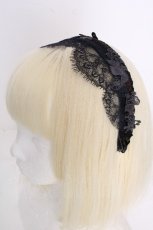 画像1: LOLITA / レースカチューシャ  ネイビー S-26-09-25-1024-LO-AC-HR-ZS (1)